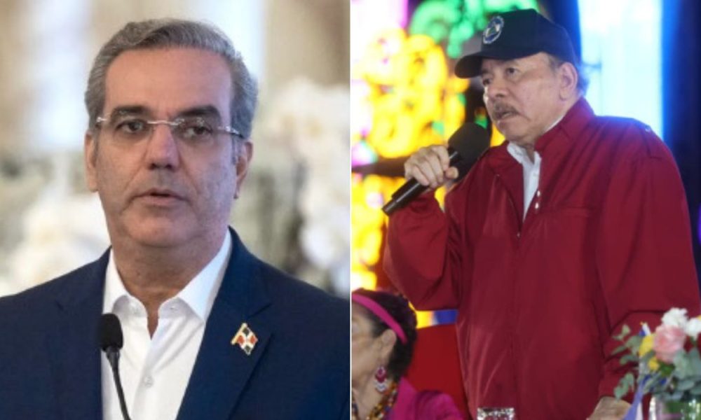 El presidente de República Dominicana, Luis Abinader y el dictador de Nicaragua, Daniel Ortega.