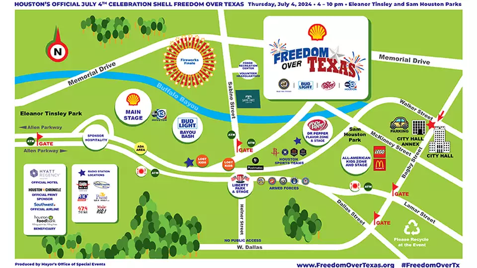 Este es el mapa del evento Freedom Over Texas. 
