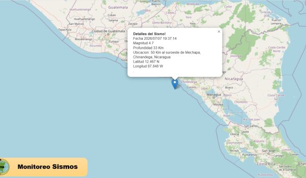 Sismo de 4.7 esta noche a 50 kilómetros al suroeste de Mechapa