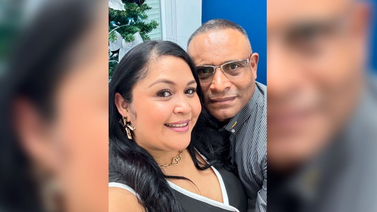 La nicaragüense Reyna Isabel Balladares Chavarría y su esposo, venezolano, Carlos Alexander Gutiérrez. Foto: Cortesía