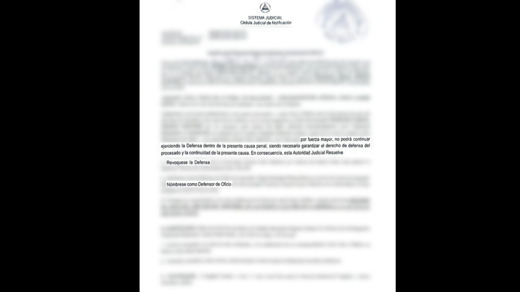 Justicia orteguista comienza a revocar la defensa asumida por abogados que fueron eliminados del Registro de Abogados y Notarios por orden de la dictadura orteguista. Foto: Cortesía.