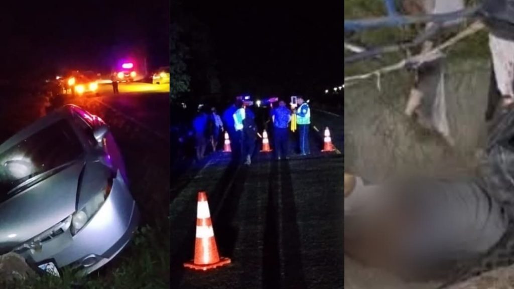 Accidente en el que murieron dos personas: una mujer embarazada y un costarricense. Foto: La Voz de Tipitapa/Facebook.