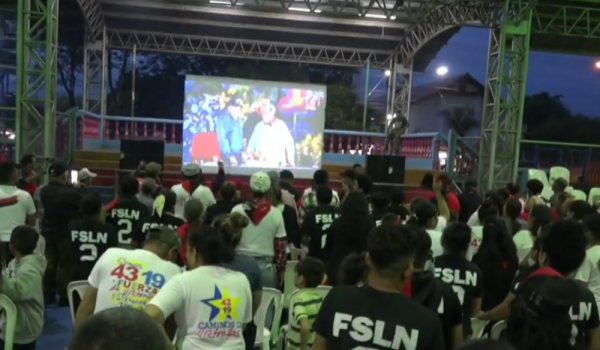 Acto del 19 de julio de 2022 en Tipitapa, Managua. Foto: Captura de pantalla Canal 8