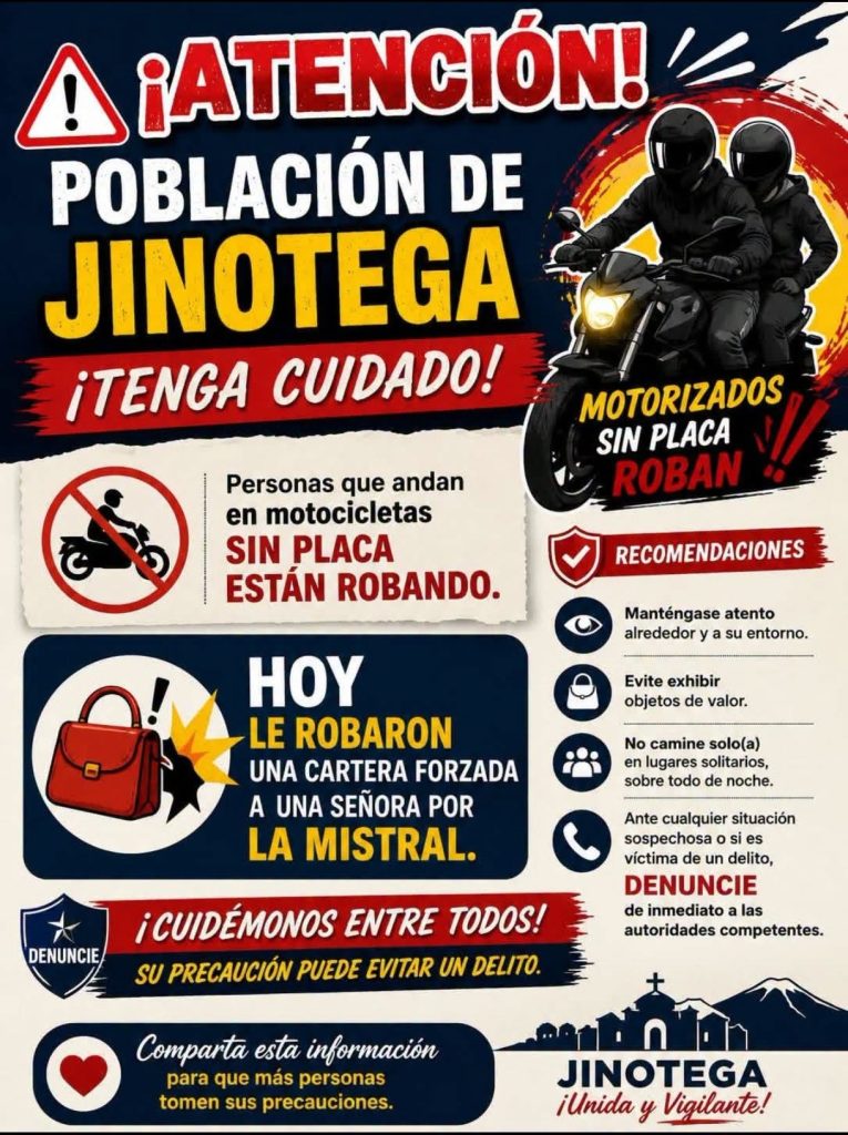 Sandinistas alertan por robos en Jinotega. Foto: Tomada de redes sociales.