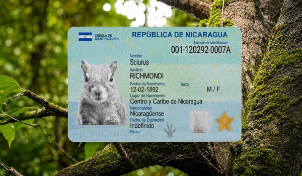 Una ardilla con cédula nicaragüense