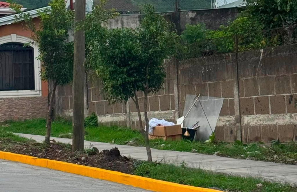 Basura que habría tirado Palacios. Alcaldía de Jinotega