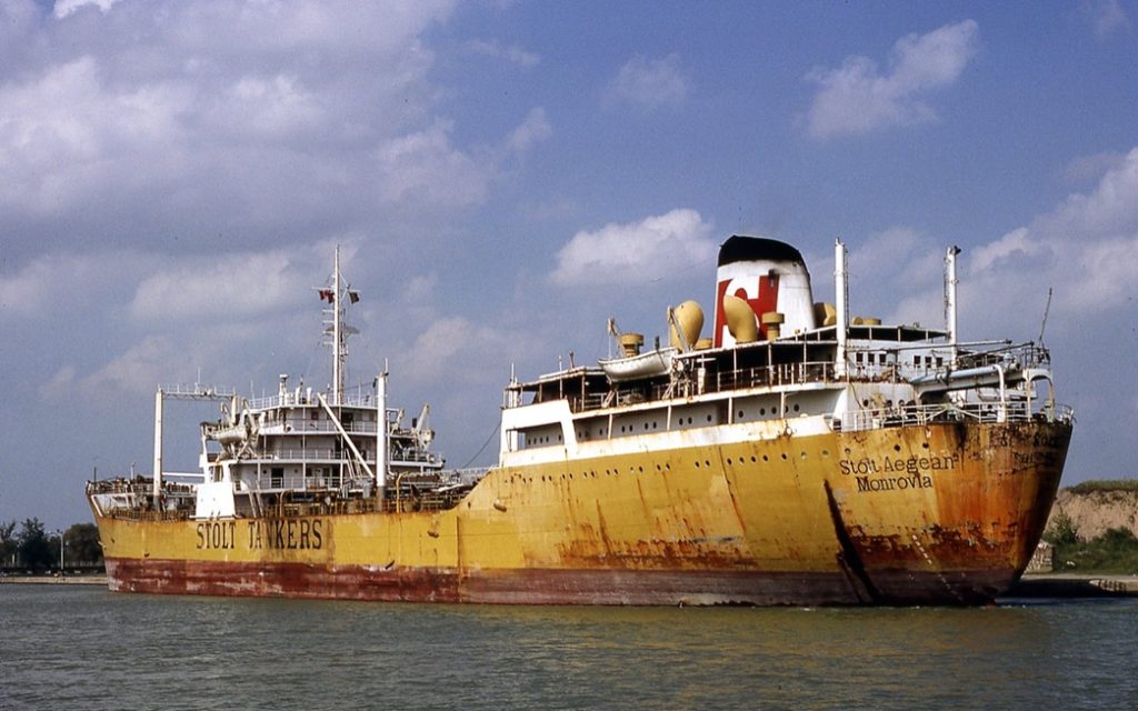 Esta imagen del Catherine es de cuando se llamaba Stolt Aegean. La foto es de junio de 1975 y fue tomada en Londres, Inglaterra. LA PRENSA/ SHIPHOTOS.COM/ BARRY ANDERSEN