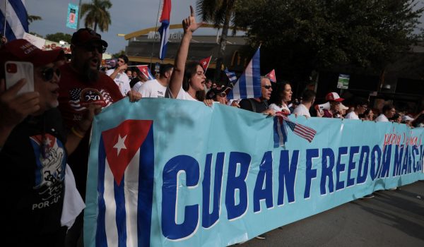 Manifestación del Día de la Liberación el 11 de julio de 2026 en Miami, Florida. La manifestación conmemora el quinto aniversario de las históricas protestas del 11 y 12 de julio en Cuba, las más grandes en décadas y que fueron reprimidas con dureza. Joe Raedle/Getty Images/AFP