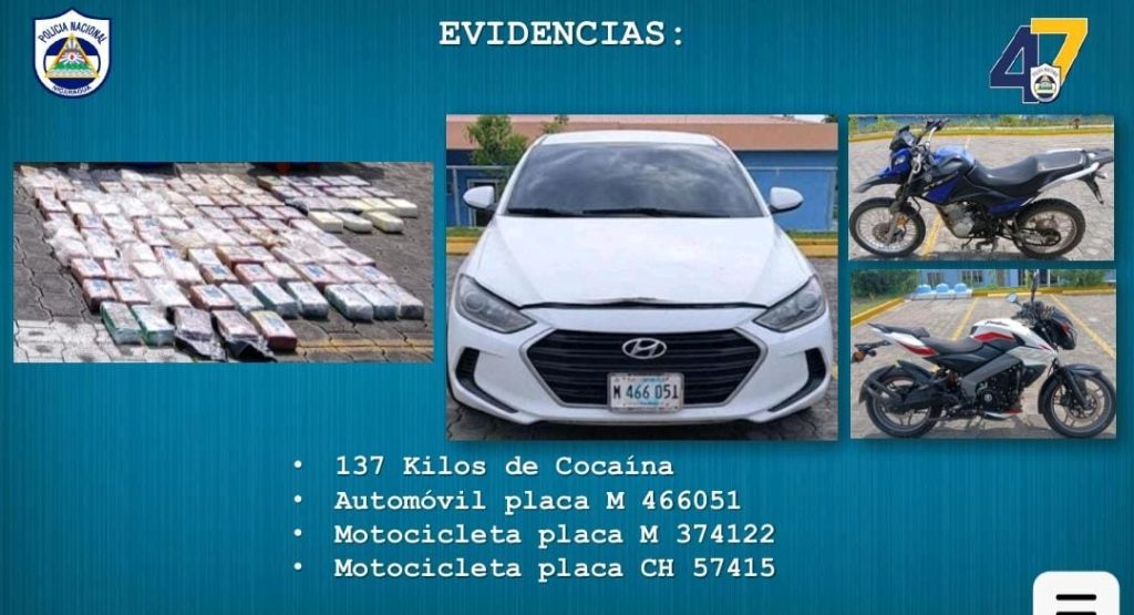 Incautan vehículos y droga a seis personas en un residencial de Nindirí. Foto: Policía Nacional.