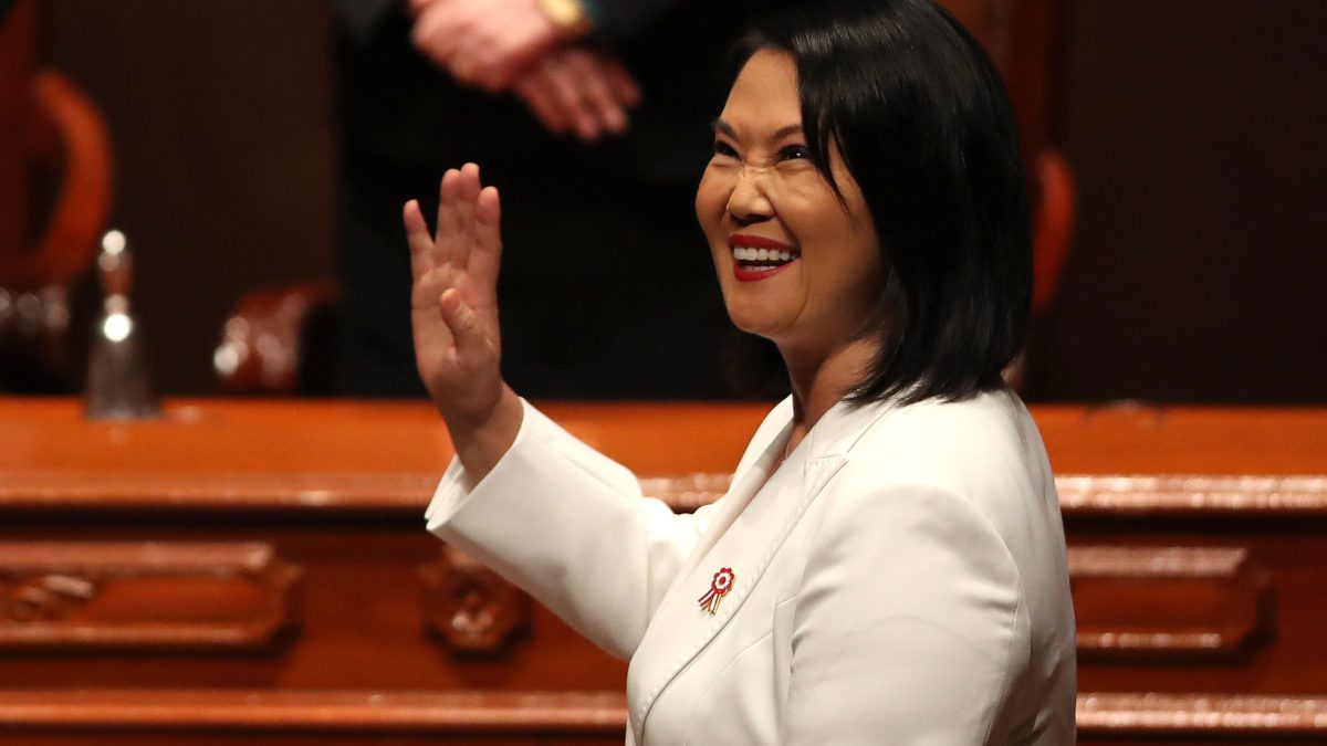 Keiko Fujimori tiene hoy su investidura formal como presidenta. El 28 de julio es el Día de la Independencia de Perú. EFE/Paolo Aguilar