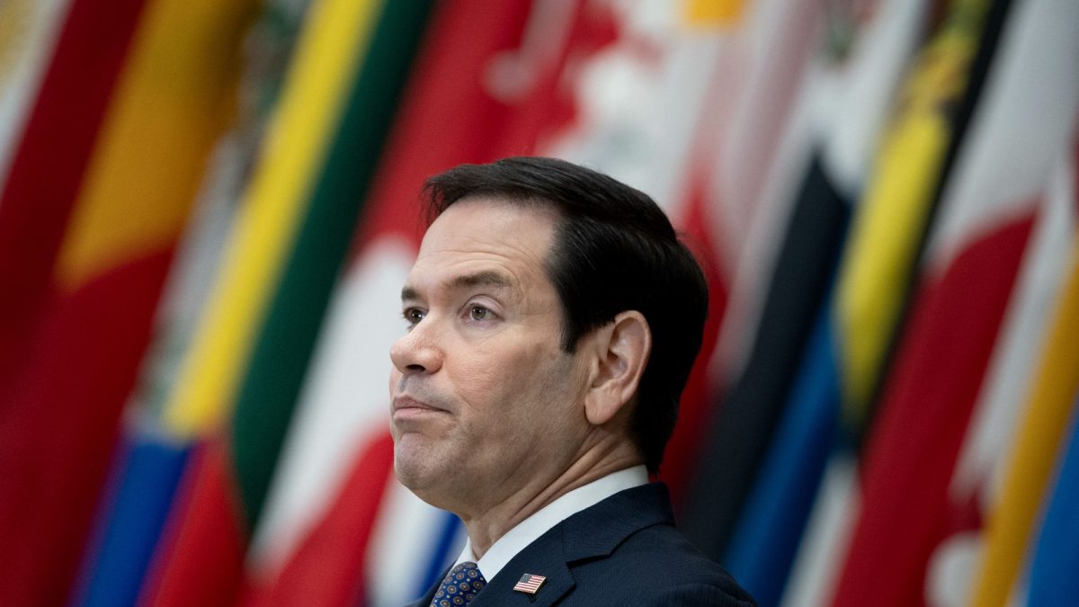 El secretario de Estado de Estados Unidos, Marco Rubio, pronuncia el discurso de apertura durante un evento titulado "Reunión ministerial sobre el resurgimiento del terrorismo político", celebrado en el Departamento de Estado de EE. UU. el 16 de julio de 2026, en Washington, D. C. Brendan Smialowski / AFP