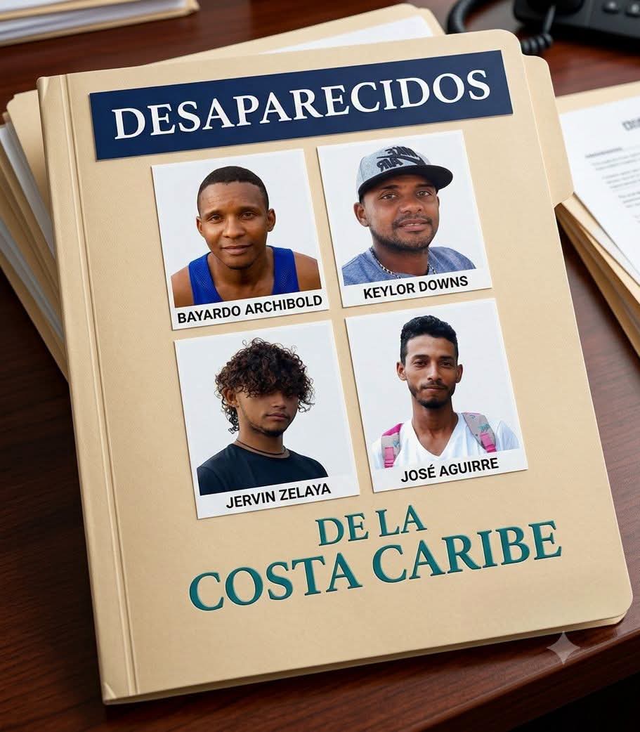 Estos son los cuatro pescadores desaparecidos en Corn Island, Costa Caribe Sur. Foto: Radio 580/Facebook.