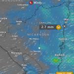 Prevén lluvias y vientos moderados durante el fin de semana en Nicaragua