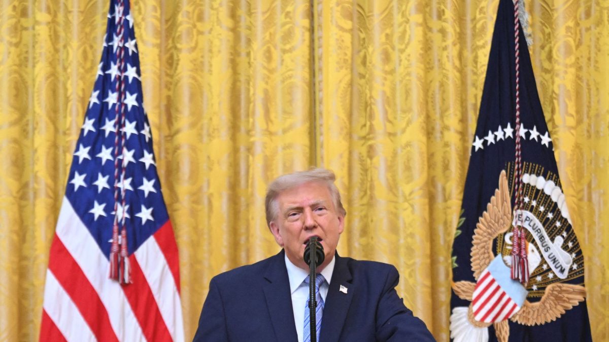 El presidente Donald Trump dio un discurso anoche en la Casa Blanca. AFP