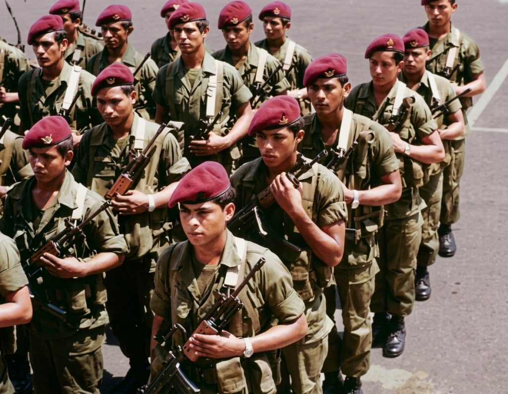 "Los Gansos Salvajes" era una fuerza de élite de la EEBI, especializada en paracaidismo y operaciones tácticas de combate. Sus tropas utilizaban pertrechos de origen israelí. LA PRENSA / ARCHIVO REDES