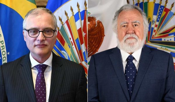 Benoni Belli, representante Permanente de Brasil en la OEA, y Alejandro de Jesús Encinas Rodríguez, representante de México. Fotos: OEA.