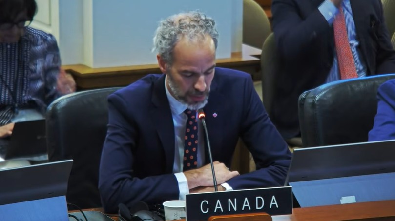 Representante de Canadá en la OEA. Captura de pantalla