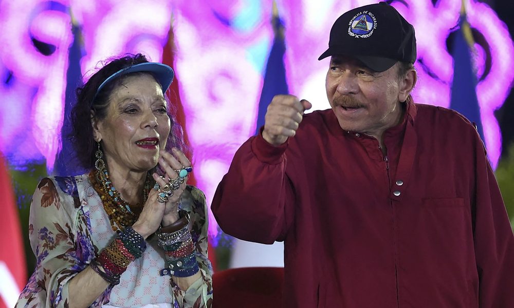 Los dictadores de Nicaragua, Daniel Ortega y Rosario Murillo en una imagen de archivo. Foto: AFP