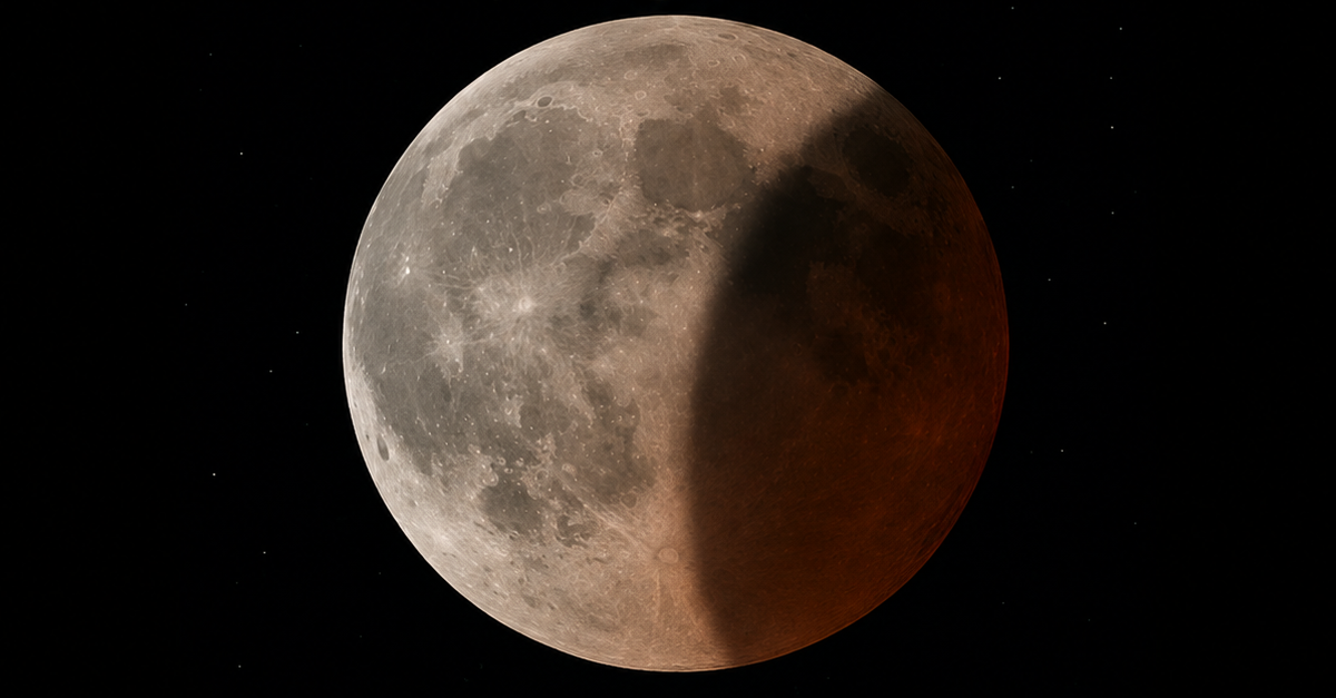 Eclipse lunar parcial será visible en Centroamérica este 27 y 28 de agosto. Foto: Referencial/Generada con IA