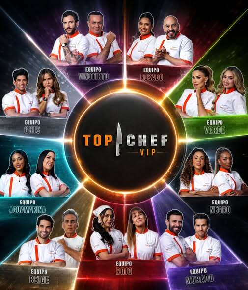 Así se conformaron las parejas del primer reto en Top Chef VIP. Foto: Telemundo Realities