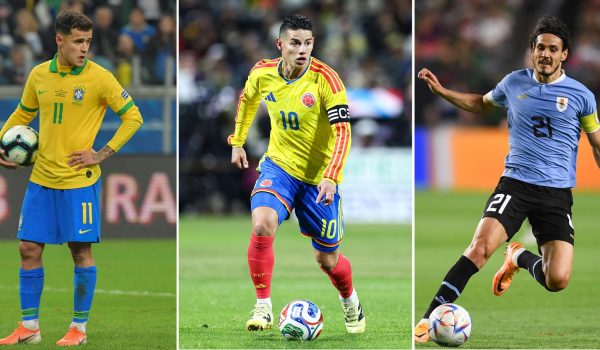 Philippe Coutinho, James Rodríguez y Edinson Cavani, buscan equipo. LA PRENSA/AFP