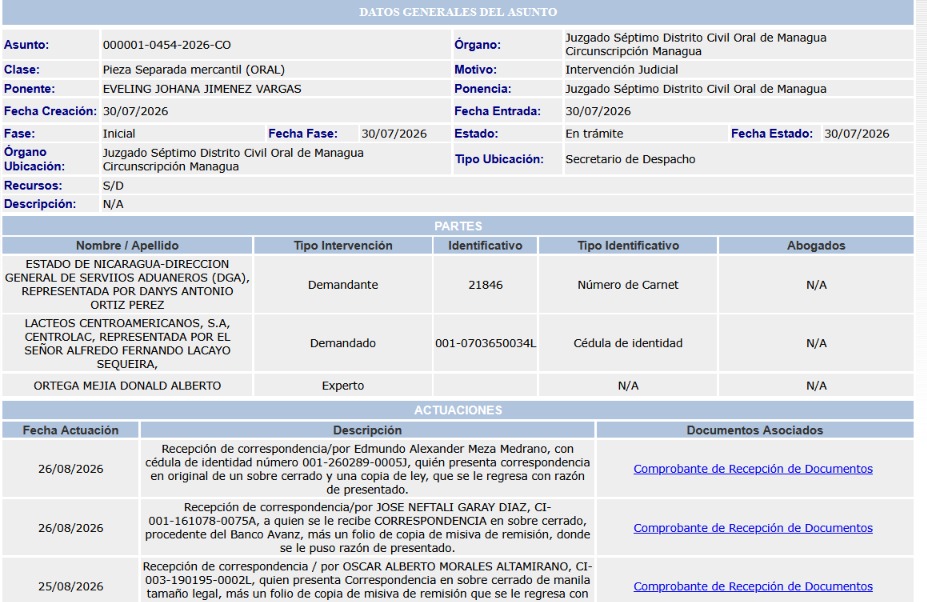 Proceso judicial contra Centrolac