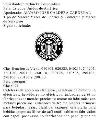 Registro de marca de Starbucks
