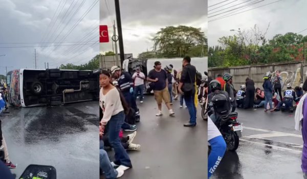 Vuelco de microbús en carretera a Masaya deja más de una docena de lesionados