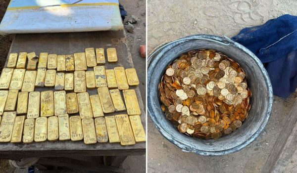 Los obreros que descubrieron un tesoro de US$10 millones en lingotes y monedas de oro sepultado en las paredes de una casa en Bélgica