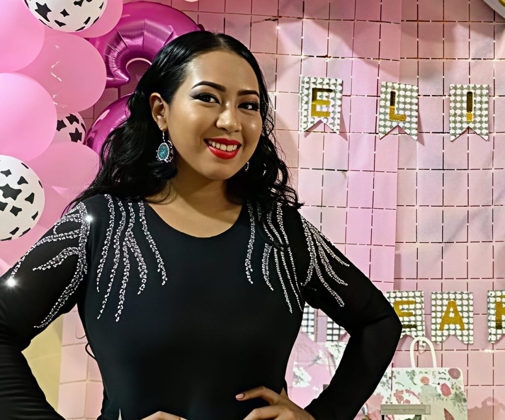 La exreina de belleza, Diddy Belén Morales, de 24 años, en un cumpleaños. Foto: Punto Noticioso TV/Facebook.