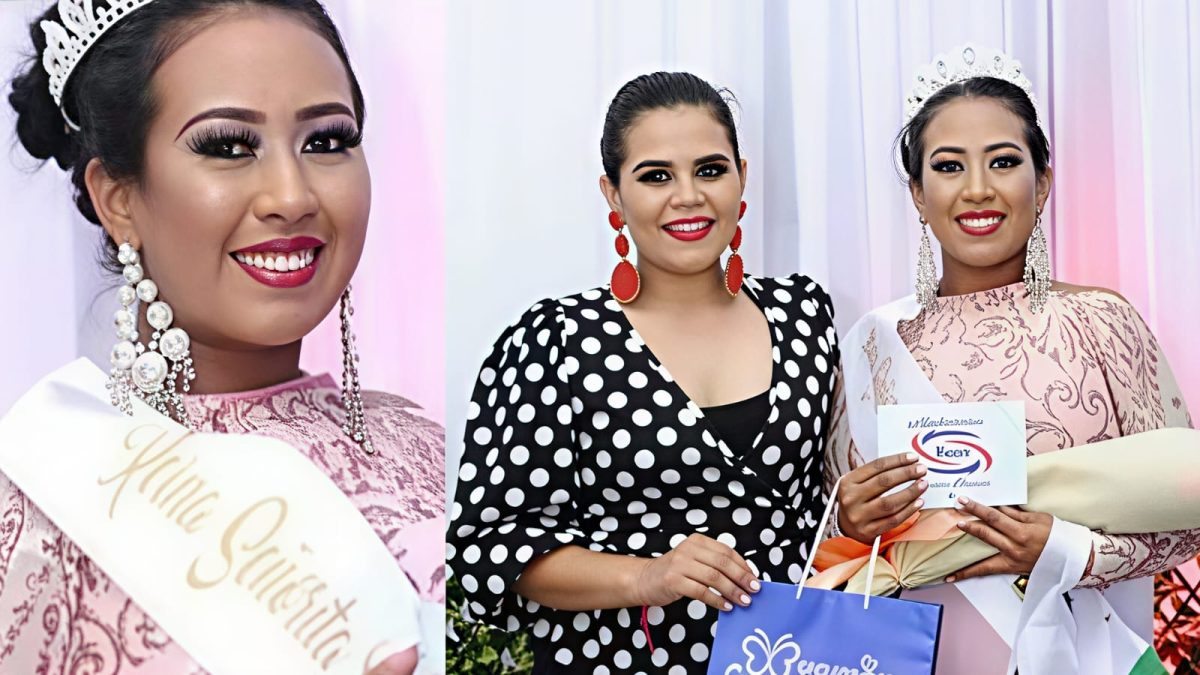 La exreina de belleza, Diddy Belén Morales, de 24 años, participando de un reinado. Foto: Punto Noticioso TV/Facebook.