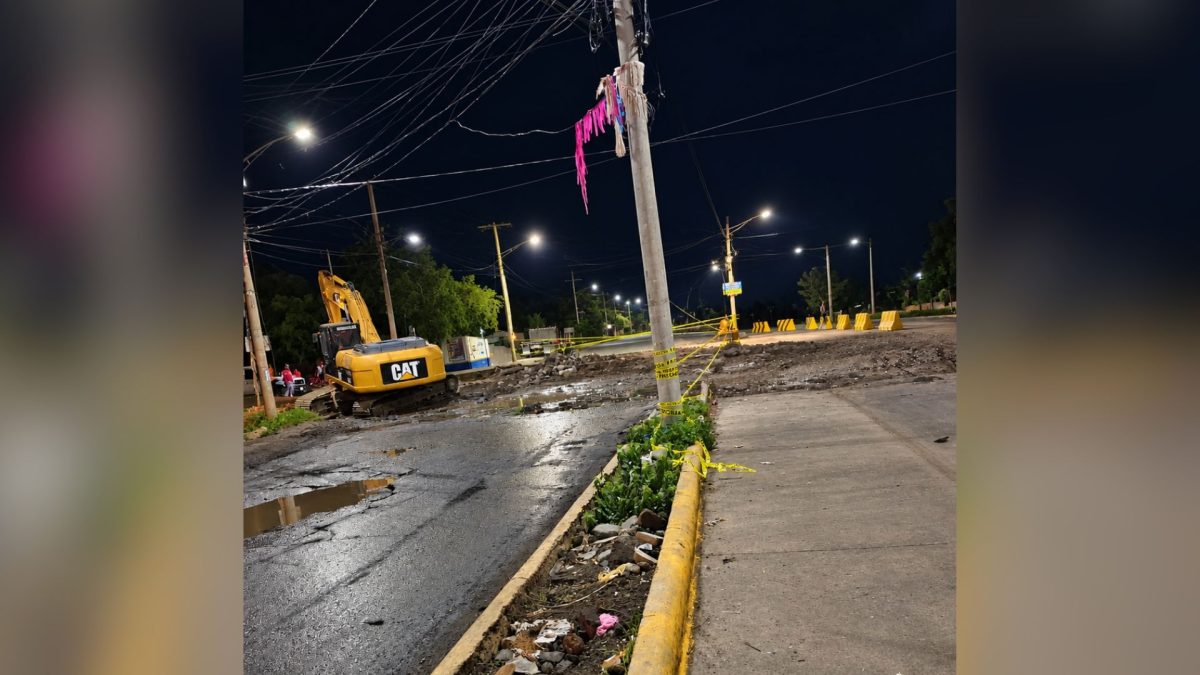 Alcaldía de Managua inicia labores de reparación en el cruce de Villa Dignidad tras presión de los habitantes de la zona. Foto: Cortesía.