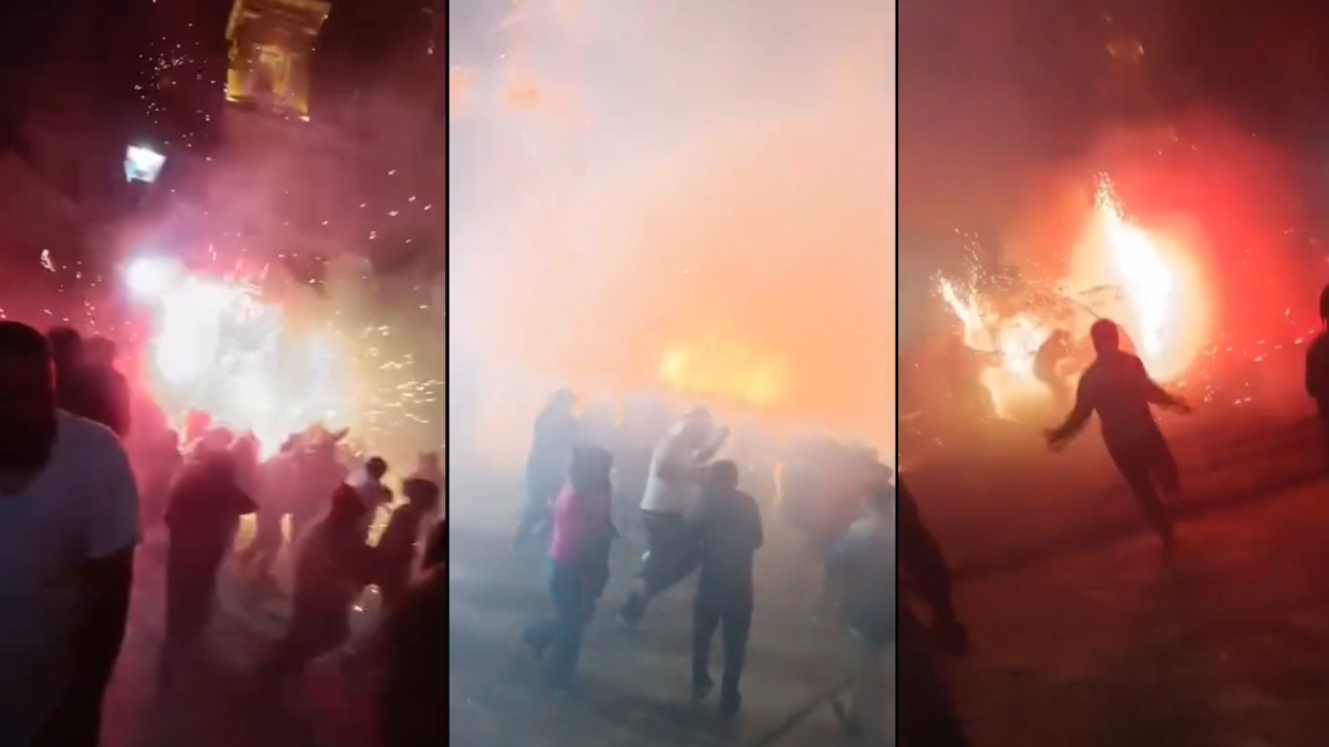 Captura de video del momento de la explosión de pirotecnia en México. Foto: Captura de pantalla
