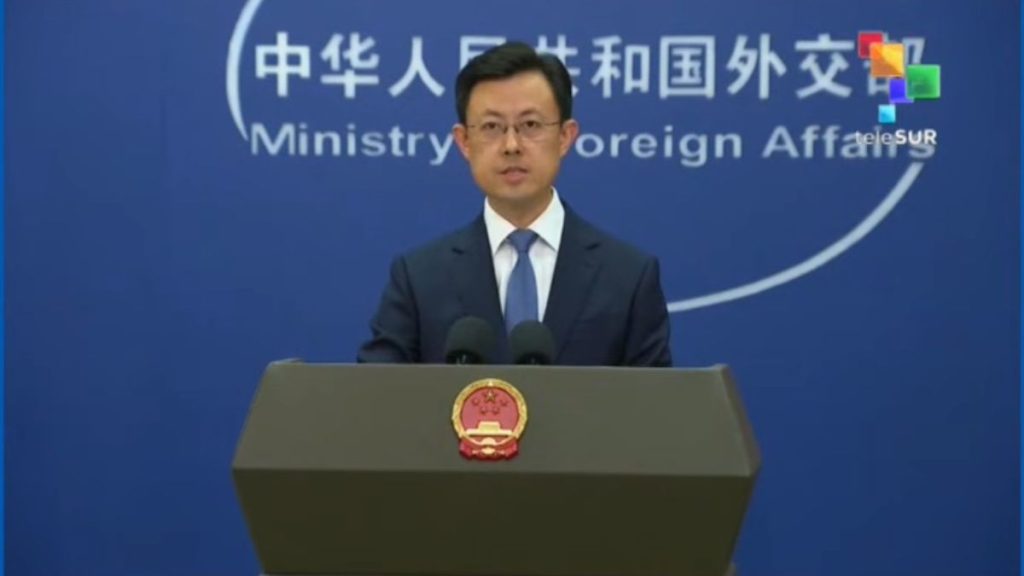Guo Jiakun, portavoz diplomático de la República Popular China. Captura de pantalla.
