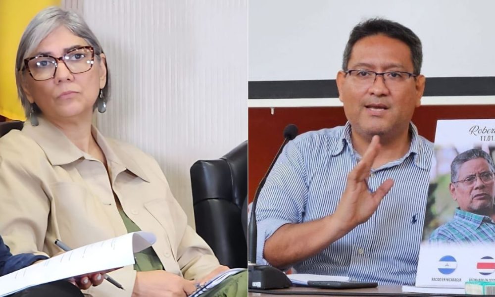 Los defensores de derechos humanos (DDHH), Claudia Pineda (izq.) y Juan Carlos Arce (der.).
