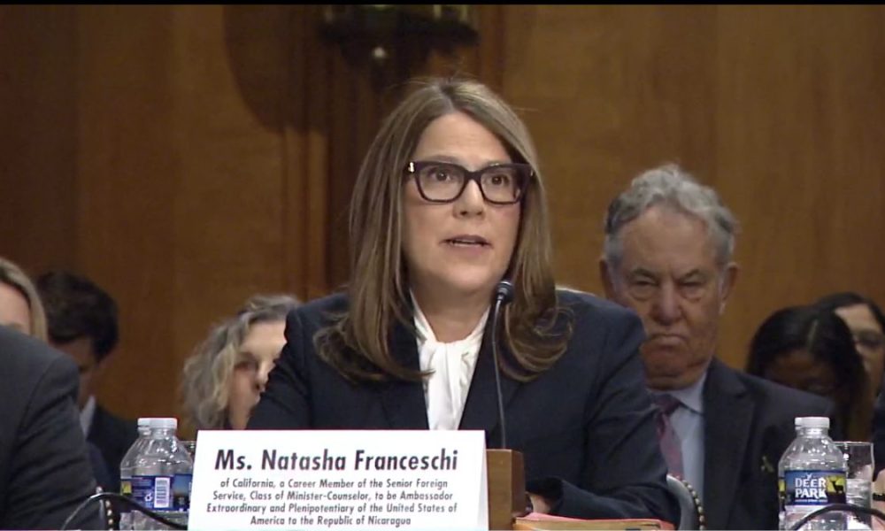 Natasha Franceschi, nominada a embajadora de EE. UU. en Nicaragua. Captura de pantalla.