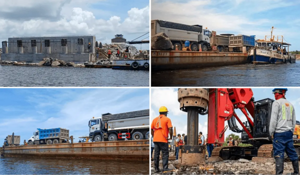 Obras del puerto de aguas profundas de Bluefields