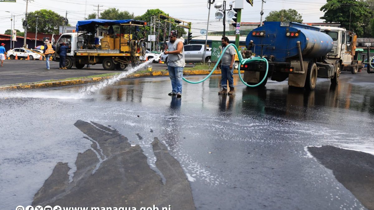 Obras de mejoramiento en la Pista Solidaridad en Managua. Tomada de la Alcaldía de Managua