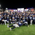 Rays de Tampa celebran su banderín del Este delante de los Yanquis en Nueva York