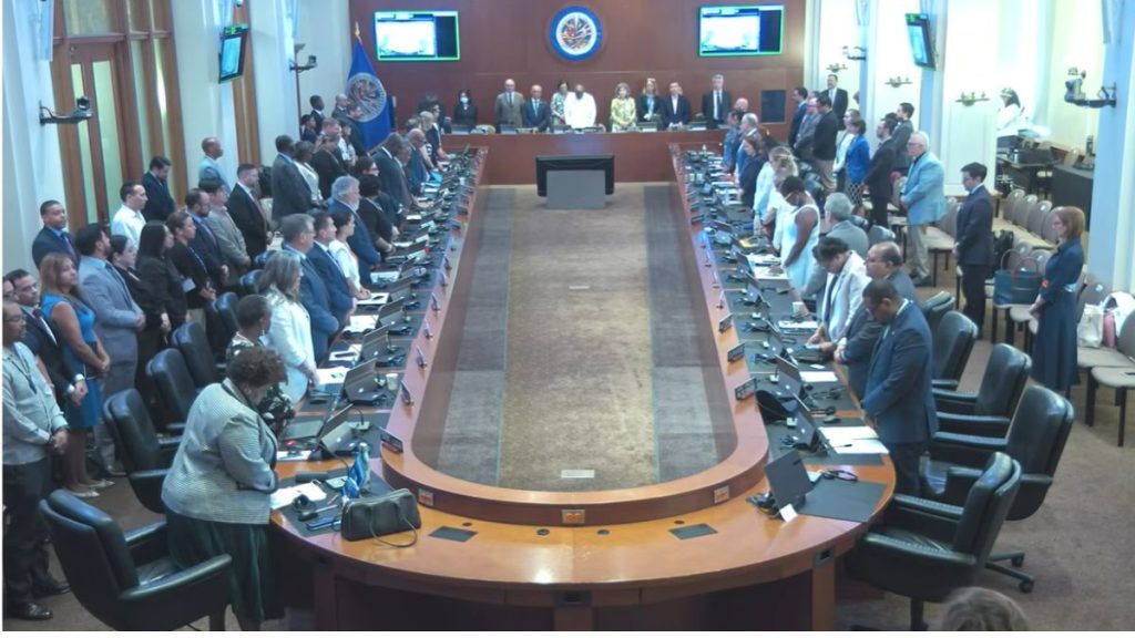 Sesión del Consejo Permanente de la OEA, el jueves 3 de septiembre de 2026. Captura de pantalla.