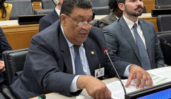 Valdrack Ludwing Jaentschke Whitaker, canciller de Nicaragua, durante la Asamblea General de Naciones Unidas en Nueva York este 23 de septiembre de 2026. Foto: 19 Digital