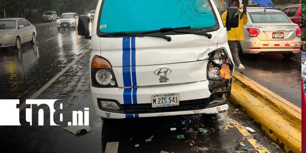 El camión involucrado en la muerte del ciclista Rodolfo Francisco Pérez. Foto: Canal 8.