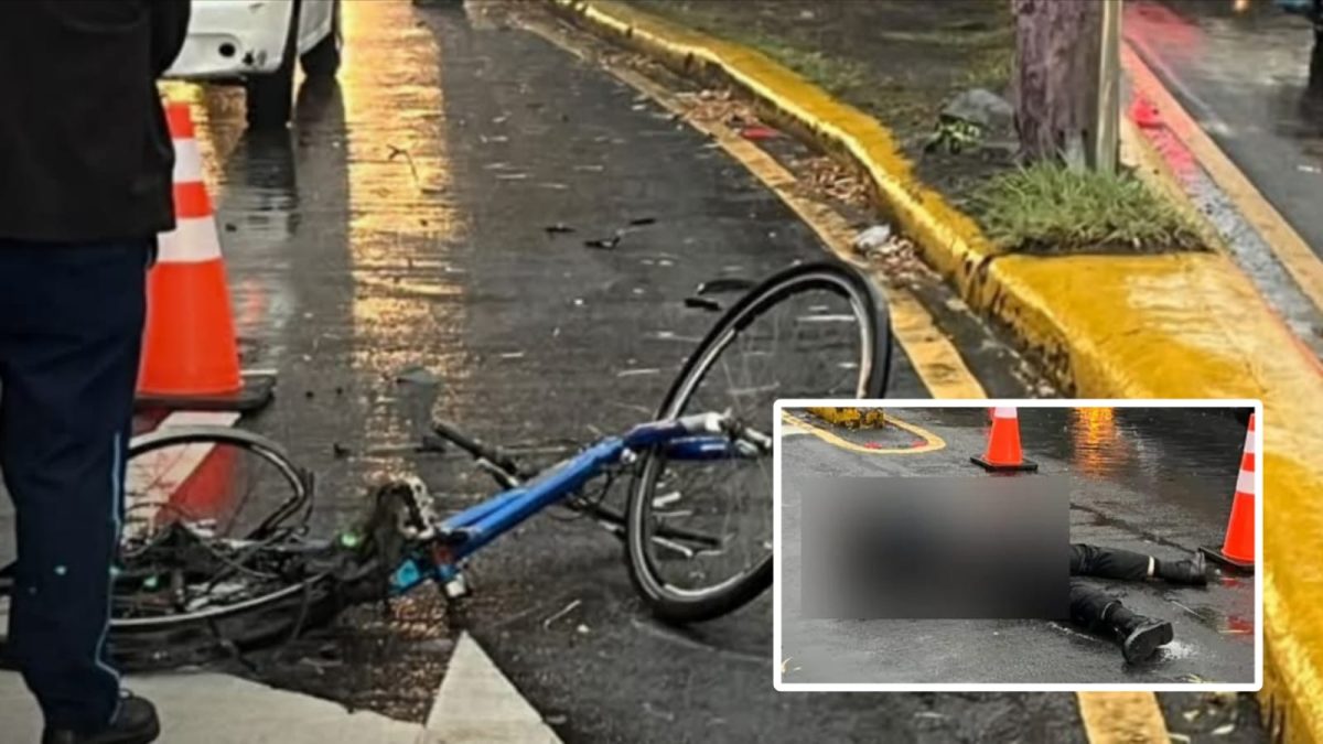 El ciclista Rodolfo Francisco Pérez, quien murió tras ser impactado por un camión en Managua. Foto: Canal 8.
