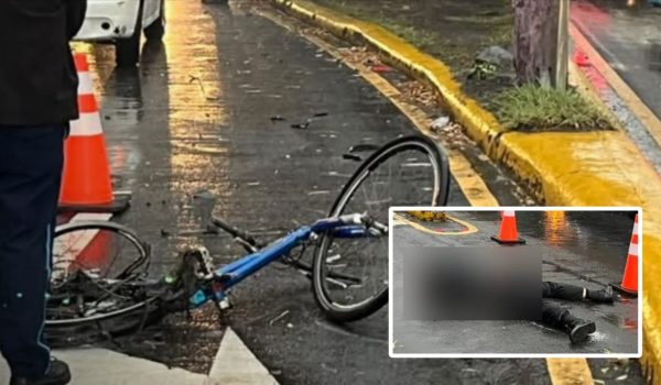 El ciclista Rodolfo Francisco Pérez, quien murió tras ser impactado por un camión en Managua. Foto: Canal 8.