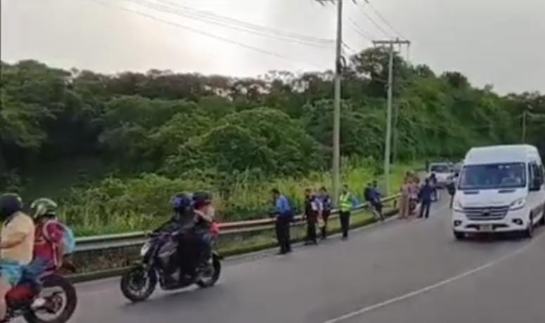 Lugar del accidente donde murió una policía en Managua. Foto: Ronald Rodríguez Solís/Facebook.