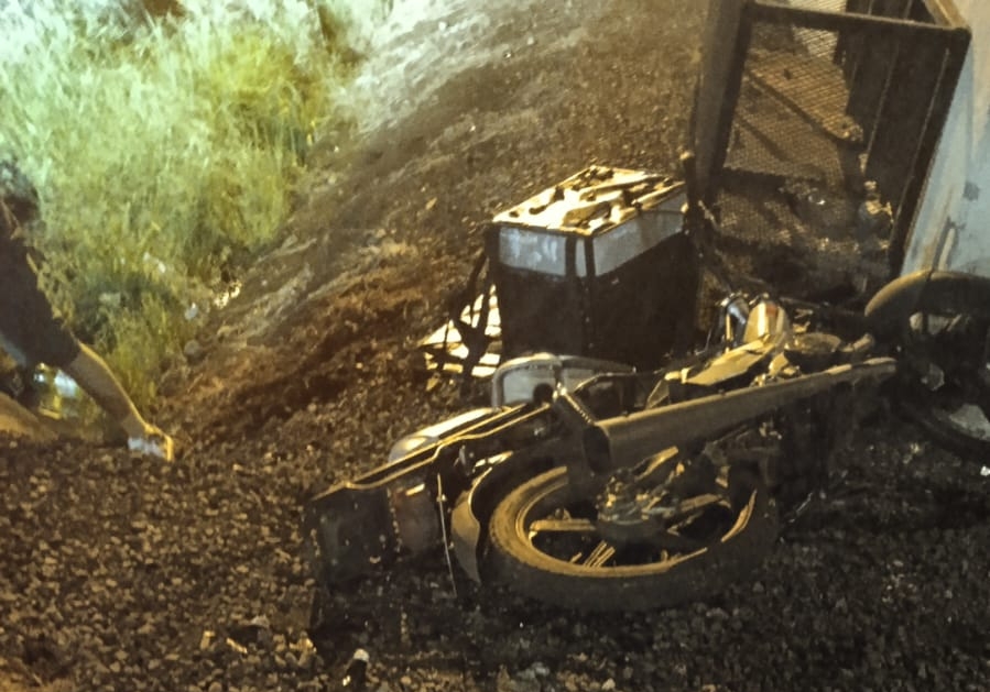 Motocicleta que conducía el nicaragüense Amaru Balmaceda Ramírez, y murió en un accidente en Costa Rica. Foto: Cortesía