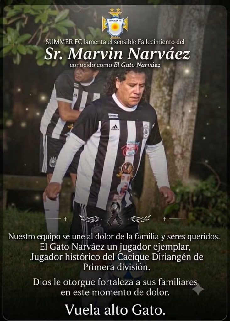 Nota luctuosa por la muerte de Marvin el Gato narváez. Foto: Summers Boy Diriamba/Facebook.