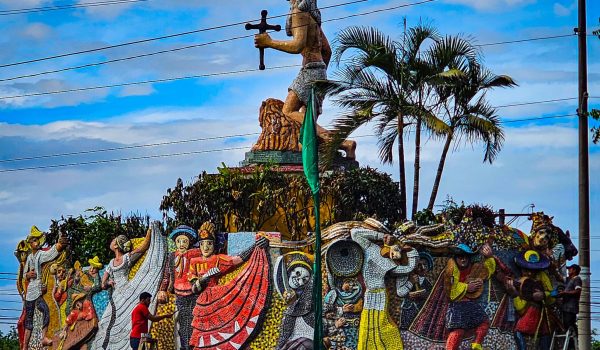 Alcaldía de Masaya ejecuta remoción y mantenimiento de la rotonda San Jerónimo. Foto: Tomada de la Alcaldía de Masaya.