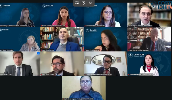 Audiencia Corte IDH sobre caso Artola vs Estado de Nicaragua. Foto: Captura de pantalla.