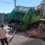 Hasta el camión de la basura queda atascado en zanjas del proyecto de aguas residuales en Bluefields